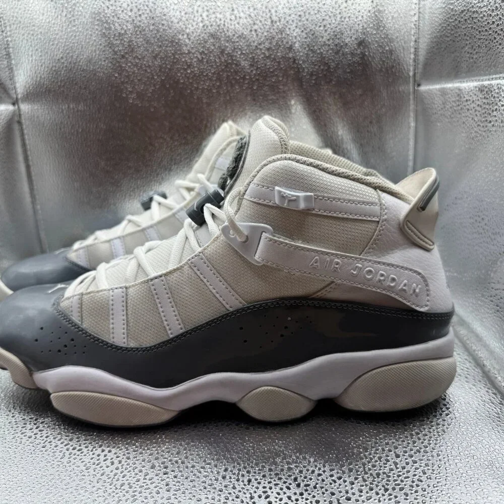 Size‎ 12 Nike Air Jordan 6 Rings Cool Gray White Mens Patent Leather 322992-121